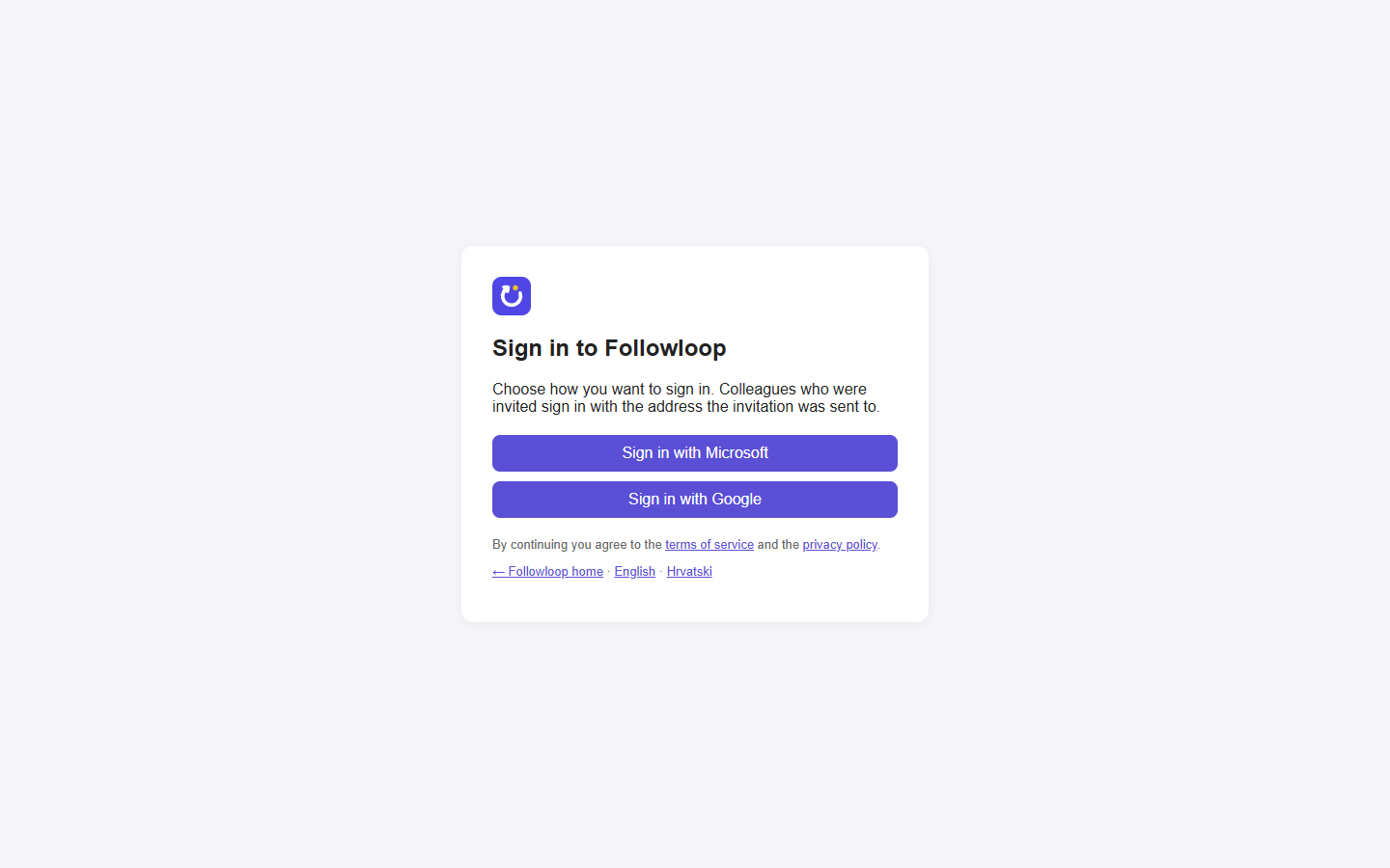 Sign-in screen